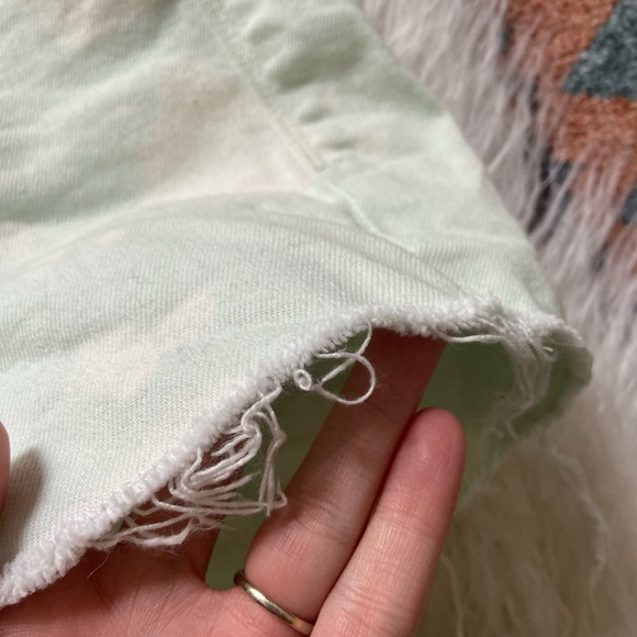 madewell denim shorts mint tie dye bleach cutoff jean shorts festival style - Picture 6 of 16